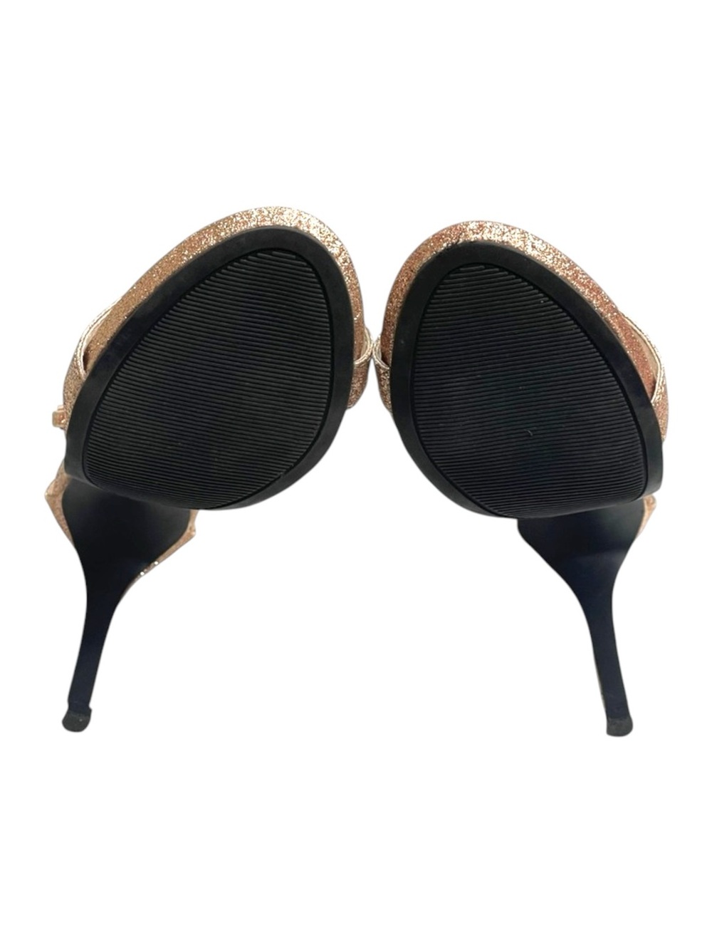 Steve Madden  Red Carpet Glittery Ankle Strap Stiletto Heel Sandals  Rose Gold - Picture 13 of 16